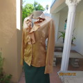 Luxury gold colour long sleeve stretch shiny polyester button down top. By TRUWORTS size 40.As new