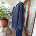 Smart unlined denim blue vertical striped long sleeve jacket in woven polycotton.Size 40. New cond.