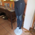 Very black stretch poly sport pants by MAXED size 28/30 SS. Breathing fabric knees/ankles. New cond.