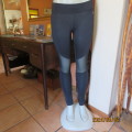 Very black stretch poly sport pants by MAXED size 28/30 SS. Breathing fabric knees/ankles. New cond.
