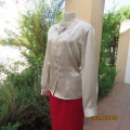 Glamorous silky polyester ecru long sleeve tailored blouse. By IMPRESSIONS size 38. Lace collar.