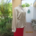 Glamorous silky polyester ecru long sleeve tailored blouse. By IMPRESSIONS size 38. Lace collar.