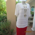 Nostalgic rich cream acrylic knit short sleeve WOOLWORTHS size 42 top. Lace stich front.As new
