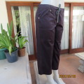 Choc brown cropped pants in cotton with drawstring in waist. By MOZAIC size 34. Good condition.
