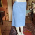 Elegant blue denim colour gored calf length skirt. Size 38. No Label. Side zip. Stretch poly.As new