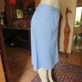 Elegant blue denim colour gored calf length skirt. Size 38. No Label. Side zip. Stretch poly.As new