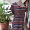 Soft polycotton stretch ankle length horizontal pattern striped dress.Size 42 by IMAGE.Very good con