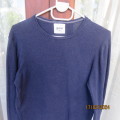 Men`s navy cotton knit long sleeve top by RE DENIM(Woolworths) size Small. Chest 87 to 94cm. As new