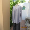 High quality warm grey long sleeve slip over top. Sweetheart neckline/sequin decorated.Size 50 by DC