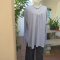 High quality warm grey long sleeve slip over top. Sweetheart neckline/sequin decorated.Size 50 by DC