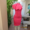 Sexy, stylish MISS L size 34 crimson pencil poly stretch dress. Banded neckline/ flare 1/2 collar.