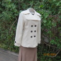 Stunning double breast cream 100% polyester long sleeve fully lined jacket. By ATMOSPHERE size 34.