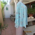 Gorgeous QUEEN DIVA size 40/16 wide halfmoon cut top in turquoise patterned.Round gathered front,