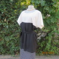 Famous Japanese brand SPICK & SPAN NOBLE black/cream silky polyester top size 37/13. As new.