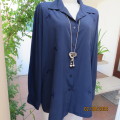 Fabulous high quality navy long sleeve CARELLA  U.K. blouse size 48/24 with dainty embroidery.As new