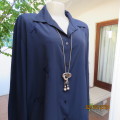 Fabulous high quality navy long sleeve CARELLA  U.K. blouse size 48/24 with dainty embroidery.As new