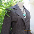 Charming pebble grey long sleeve tailored polyester 2 button jacket. Cloverleaf collar.KELSO size 34