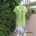 Stunning fresh green capped sleeve top with lurex and embroidery by MILADY`S size 44. As new.