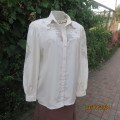 Just amazing rich cream long sleeve luxury embroidered blouse. Large size 40. Label cut. Brand new.
