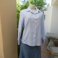 Casual long sleeve cotton blue/white striped button down shirt with collar. Size 40. No label.As new