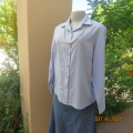 Casual long sleeve cotton blue/white striped button down shirt with collar. Size 40. No label.As new