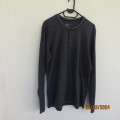 Warm dark denim blue long sleeve men`s top size Med. by AU (Woolworths) 3 button opening. As new.