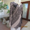 Sheer polyester slip over horizontal baroque printed  top in cream/black. Size 36 by TOPICS.As new
