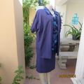 Smart indigo blue 2 pc pencil skirt/open hanging short sleeve jacket. Boutique made size 40.As new