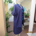 Smart indigo blue 2 pc pencil skirt/open hanging short sleeve jacket. Boutique made size 40.As new