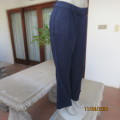 DAVID JONES washed-out navy linen/viscose pants. Size 40/16. Side pockets/dummies at back. As new