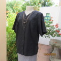 Beautiful black embroidered  polycotton button down V neck top. Short sleeve. Size 38. As new.