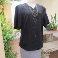 Beautiful black embroidered  polycotton button down V neck top. Short sleeve. Size 38. As new.