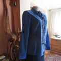 As new true blue long sleeve MERIEN HALL top with shirt collar. Size 36. Button down. Polycotton.