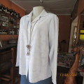 Classic long sleeve top in white/blue marble pattern. Open collar.Button down. Size 40.