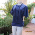 Navy heavy cotton T Shirt with short sleeves size 36 to 38. By FRUIT OF THE LOOM. New condition.