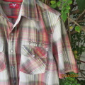 YOUNG CLUB Men`s short sleeve check shirt with cowboy yokes. Front pockets. Size M Chest 108cm.