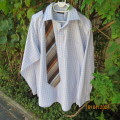 Handsome light blue/white check/blue/brown lines size XXL men`s WOOLWORTHS polycotton shirt.As new