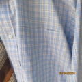 Handsome light blue/white check/blue/brown lines size XXL men`s WOOLWORTHS polycotton shirt.As new