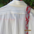 Smart white/thin black stripe long sleeve GIOVANNI shirt. Polycotton. Free tie! Size S - Chest 102cm