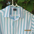 Stunning longer length white/light jade striped short sleeve size XXL shirt. In polycotton.New cond.