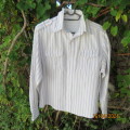 Warm white/grey corduroy 100% cotton long sleeve size S shirt. Two pockets/epaulettes. Chest 102cm