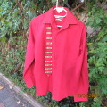 Men`s cherry red long sleeve polycotton CIGNAL (Markham) shirt size S chest 95cm. Free narrow tie.