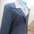 Elegant tailored steel blue/stripe pattern long sleeve jacket. By SMILEYS. Size 36. Brand new cond.