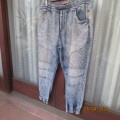 Men`s blue washout denim jogger size 38 oversized by RT. Pockets. Diagonal stitching. As new.
