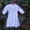 Lovely little white satin/lace dress for baby girl 12 mth old. 2 Layer skirt. Back closure. New cond