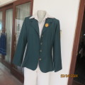 Elegant Sacramento green long sleeve polycotton size 36 jacket. By Boutique.Clover leaf collar.