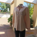 Feminine but fierce white/peach striped long sleeve polyester shirt. Dainty embroidery.GIORGIA 36.