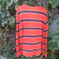 Men`s long sleeve burnt orange T Shirt size 3XL. Navy/yellow horizontal stripes.HARLEM NYC.