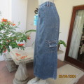 Charming 100% cotton blue denim ankle length jean skirt. By SMILEYS size 38. Pockets galore. As new.