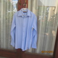 Handsome Men`s polycotton blue/white vertical stripe long sleeve shirt XXL by LA PEROUSE. New cond.